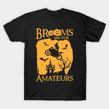 Bikergod Motorcycle brooms are for amateurs Halloween T-shirt, Crew-neck Sweatshirt, Hoodie, Tank Top, V-neck T-shirt Design 2D Full Printed Sizes S - 5XL - NABD257