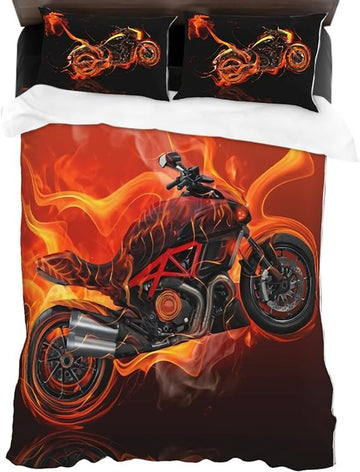 Bikergod Motorcycle Motorbike Bedding Set Cover Design 3D - NABL347