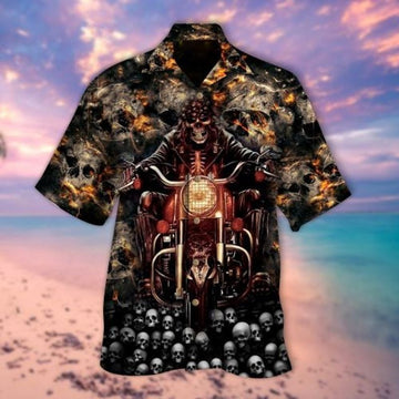 Bikergod Motorcycle Biker Skull COTTON Hawaii Shirt Design 3D Full Printed Sizes S - 5XL NALA128