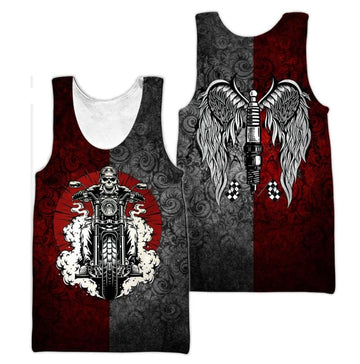 Bikergod Motorcycle Tank Top Design 3D Full Printed Sizes S - 5XL - NMI235C