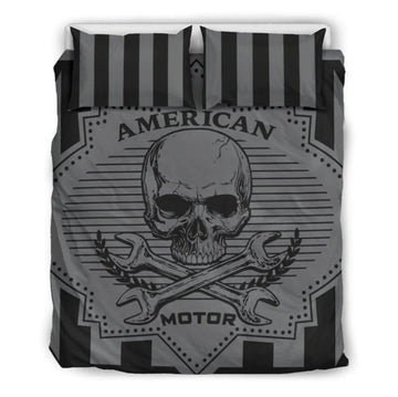 Bikergod Motorcycle AMERICAN MOTOR Bedding Set Cover Design 3D - NAOA360