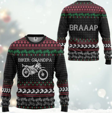 Bikergod Motorcycle Biker Grandpa BRAAAP Sweater Design 3D Full Printed Sizes S - 5XL - NMAR186C