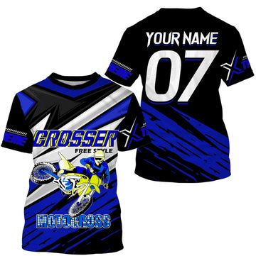 Bikergod Motorcycle Motorcross Crosser Freestyle Custom Name And Number T-shirt Design 3D Full Printed Sizes S - 5XL - NMQE83