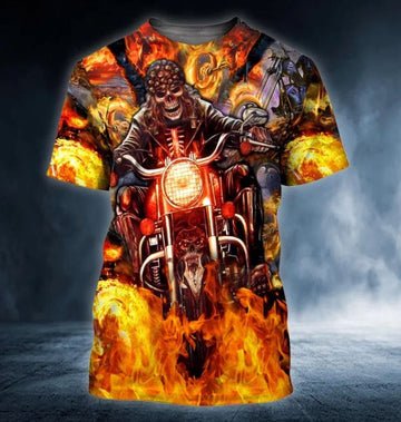 Bikergod Motorcycle Ghost Rider T-shirt Design 3D Full Printed Sizes S - 5XL - NAJA455D