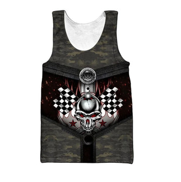 Bikergod Motorcycle Tank Top Design 3D Full Printed Sizes S - 5XL - NAOA377S