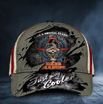 Bikergod Motorcycle Like A Normal Grandpa Biker Grandpa Just Way Cooler Classic Cap NMAR265