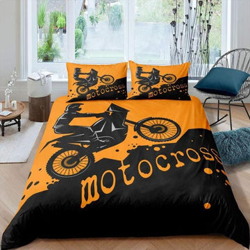 Bikergod Motorcycle Motocross Rider Bedding Set Cover Design 3D - NAOA356