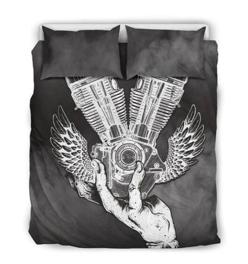 Bikergod Motorcycle Machine Bedding Set Cover Design 3D - NAOA362