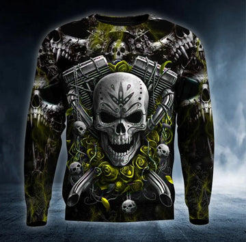 Bikergod Motorcycle Skull Rider COTTON Sweatshirt Design 3D Full Printed Sizes S - 5XL - NAJA448F