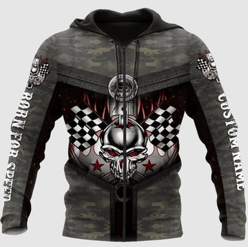 Bikergod Motorcycle Custom Name Zip Hoodie Design 3D Full Printed Sizes S - 5XL - NAOA377G