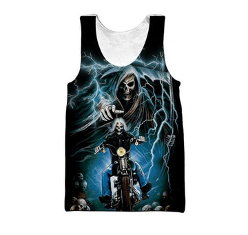 Bikergod Motorcycle Biker Skull Tank Top Design 3D Full Printed Sizes S - 5XL - NAJA446S