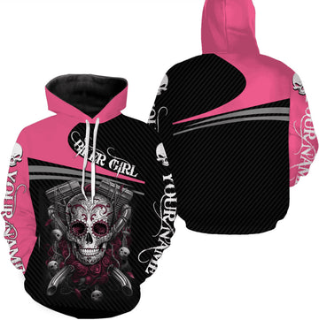 Bikergod Motorcycle Biker Girl Custom Name Hoodie Design 3D Full Printed Sizes S - 5XL - NMQE104B