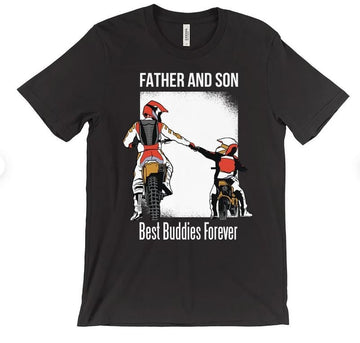 Bikergod Motorcycles Father and son Best Buddies Forever T-shirt Design 2D Full Printed Sizes S - 5XL - NAFA298