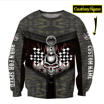 Bikergod Motorcycle Custom Name COTTON Sweatshirt Design 3D Full Printed Sizes S - 5XL - NAOA377F