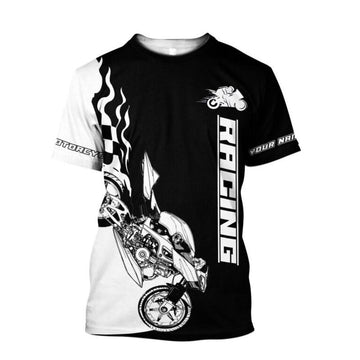 Bikergod Motorcycle Black Racing Custom Name T-shirt Design 3D Full Printed Sizes S - 5XL - NMQI130A