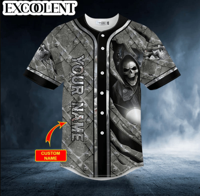 Bikergod Motorcycle Custom Name Baseball Shirt Design 3D Full Printed High Quality - NMQI03