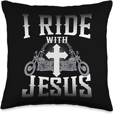Bikergod Motorcycle I Ride With Jesus Pillow Case Design 3D Full Printed NANA186