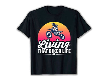 Bikergod Motorcycle Living That Biker Life T-shirt Design 2D Full Printed Sizes S - 5XL - NAVA374