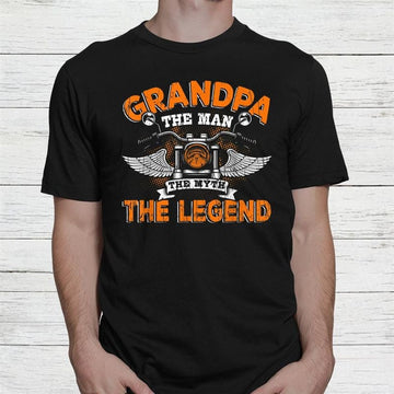Bikergod Motorcycle Grandpa The Man The Myth The Legend T-shirt Design 2D Full Printed Sizes S - 5XL - NANA319