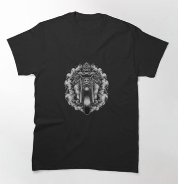 Bikergod Motorcycle Skull biker riding motorcycle T-shirt Design 2D Full Printed Sizes S - 5XL - NAKA302