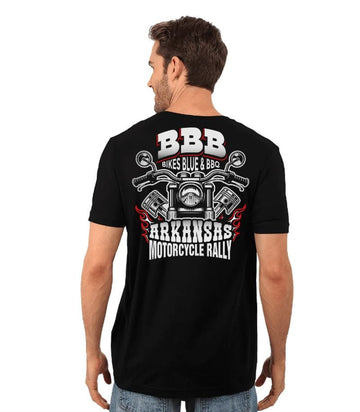 Bikergod Motorcycle Bikes Blues & BBQ Arkansas Motorcycle Rally T-shirt Design 2D Full Printed Sizes S - 5XL - NASA04