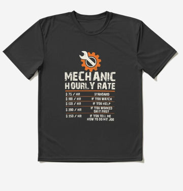 Bikergod Motorcycles Mechanic Hourly Rates T-shirt Design 2D Full Printed Sizes S - 5XL - NAGA559