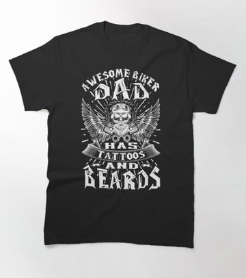 Bikergod Motorcycle Awesome Biker Dad Has Tattoos T-shirt Design 2D Full Printed Sizes S - 5XL - NAUA290