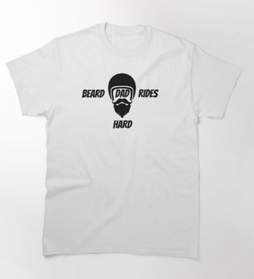 Bikergod Motorcycle beard Dad Rides Hard T-shirt Design 2D Full Printed Sizes S - 5XL - NATA502