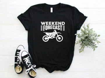Bikergod Motorcycle Weekend Forecast Dirt Bike T-shirt Design 2D Full Printed Sizes S - 5XL - NAVA368