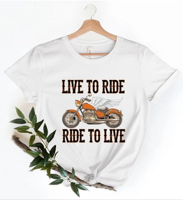Bikergod Motorcycles Live To Ride T-shirt Design 2D Full Printed Sizes S - 5XL - NAEA290