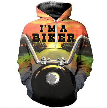 Bikergod Motorcycle I AM A Biker Hoodie Design 3D Full Printed Sizes S - 5XL - NALA370S