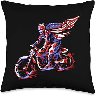 Bikergod Motorcycles Patriotic Biker USA Flag Pillow Case Design 3D Full Printed NAMA216