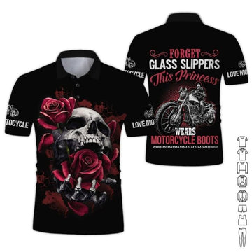 Bikergod Motorcycle This Princess Wears Motorcycle Boots Polo Design 3D Full Printed Sizes S - 5XL NALA172S