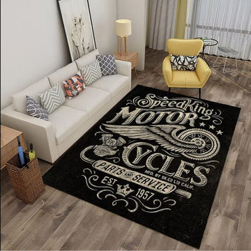 Bikergod Motorcycle Biker Speedking Motorcycle Rug Home Floor Decor NALA117