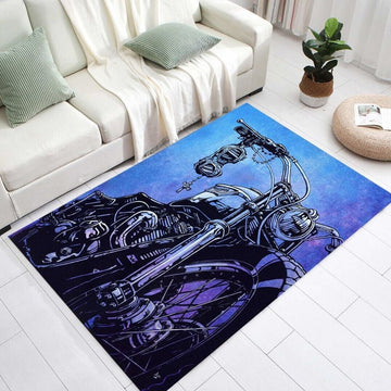 Bikergod Motorcycle Biker Rider Rug Home Floor Decor NALA107