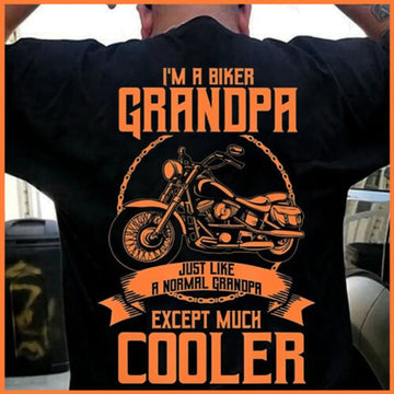 Bikergod Motorcycle I'm A Biker Grandpa Just Like A Normal Grandpa Except Much Cooler T-shirt Design 2D Full Printed Sizes S - 5XL - NAIA76