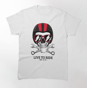 Bikergod Motorcycle Live to ride, ride to live T-shirt Design 2D Full Printed Sizes S - 5XL - NAKA356