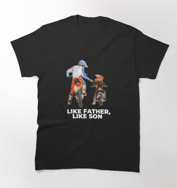Bikergod Motorcycle Like Father Like Son T-shirt Design 2D Full Printed Sizes S - 5XL - NAZA256