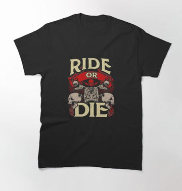 Bikergod Motorcycle Ride Or Die Skull T-shirt Design 2D Full Printed Sizes S - 5XL - NAHA445
