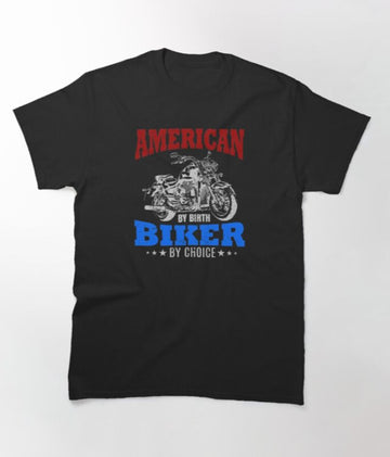 Bikergod Motorcycle American By Birth Biker By Choice T-shirt Design 2D Full Printed Sizes S - 5XL - NATA519