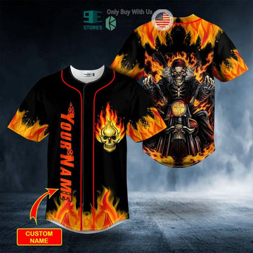 Bikergod Motorcycle Custom Name Baseball Shirt Design 3D Full Printed High Quality - NMQI06