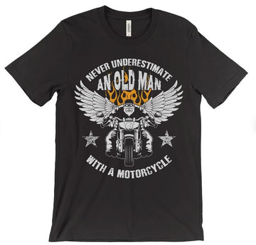 Bikergod Motorcycles An Old Man With A Motorcycle T-shirt Design 2D Full Printed Sizes S - 5XL - NAFA294