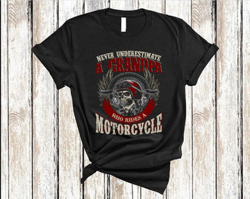 Bikergod Motorcycle Never Underestimate A Grandpa Motorcycle T-shirt Design 2D Full Printed Sizes S - 5XL - NARA524