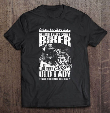 Bikergod Motorcycle Biker Couple Behind Every Crazy Biker T-shirt Design 2D Full Printed Sizes S - 5XL - NAIA274