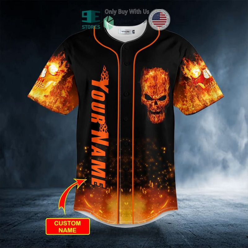Bikergod Motorcycle Custom Name Ghost Rider Baseball Shirt Design 3D Full Printed High Quality - NMQI08