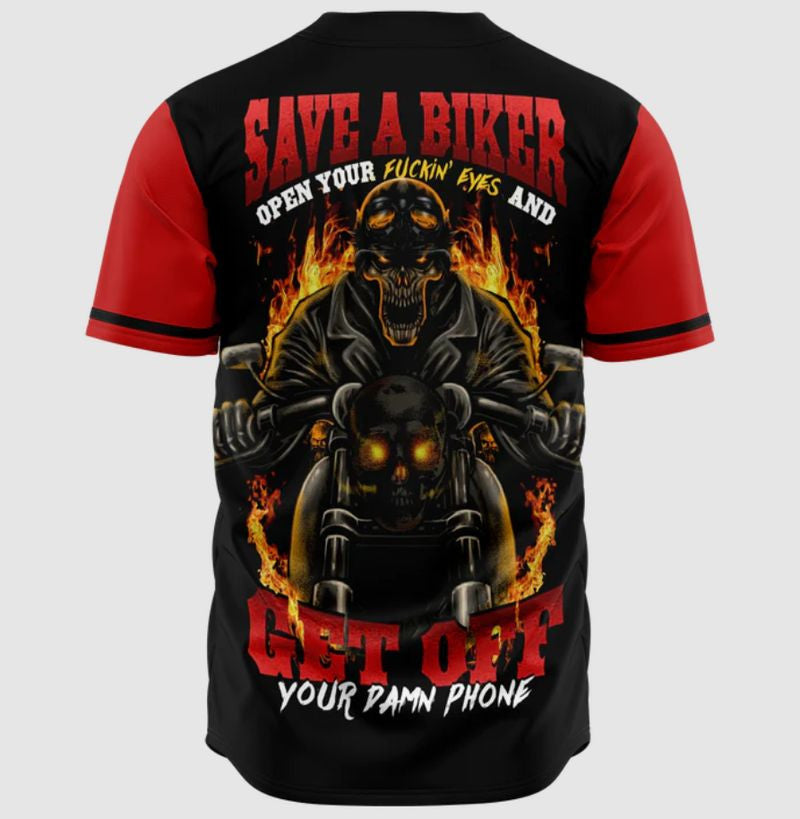 Bikergod Motorcycle Baseball Shirt Design 3D Full Printed High Quality - NMBS069
