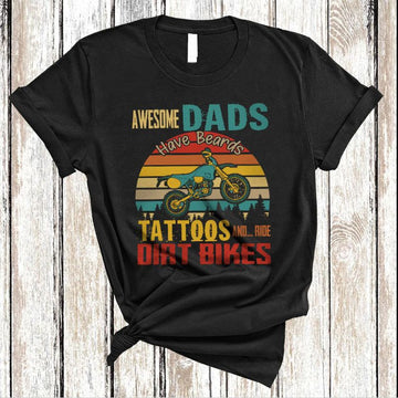 Bikergod Motorcycle Awesome Dads Have Beards Tattoos And Ride Dirt Bikes T-shirt Design 2D Full Printed Sizes S - 5XL - NARA555
