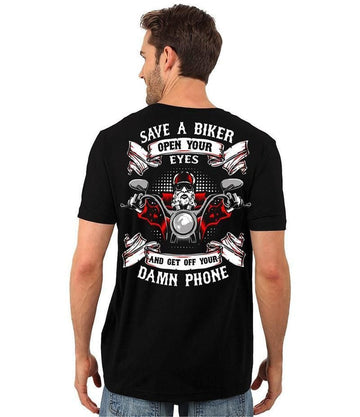 Bikergod Motorcycle Save A Biker Open Your Eyes T-shirt Design 2D Full Printed Sizes S - 5XL - NASA06
