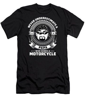 Bikergod Motorcycle Never Underestimate A Papa Who Rides A Motorcycle T-shirt Design 2D Full Printed Sizes S - 5XL - TLUA24B