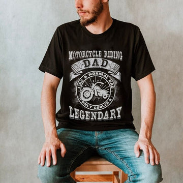 Bikergod Motorcycle Riding Dad Like A Normal Dad Only Cooler T-shirt Design 2D Full Printed Sizes S - 5XL - NAIA52